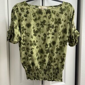 Michael Kors Olive Floral Blouse